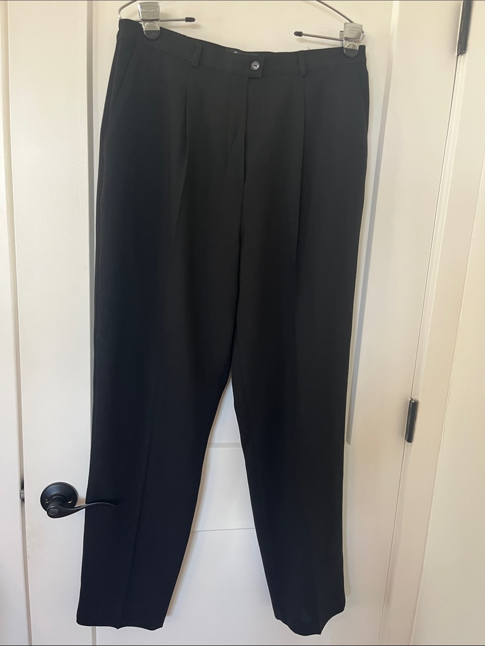 Women's Black Pleated High-Waist Trousers